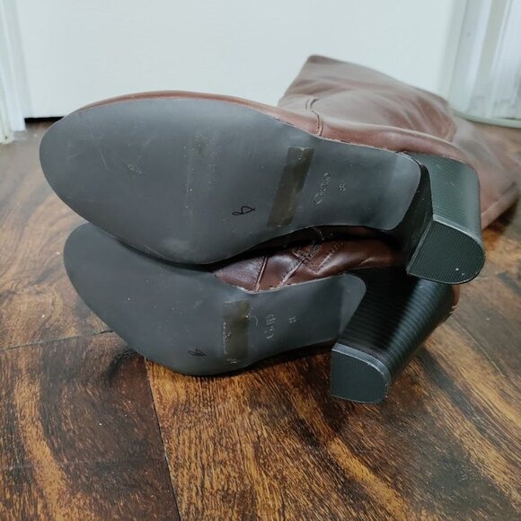 Gap Western Style Brown Leather Knee-High Block Heel Boots Women' Size 8 - Picture 14 of 14